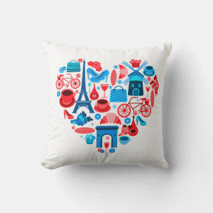 Throw Pillow-Love Paris Cushion
