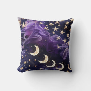 Throw Pillow – Luxury Royal Amethyst Celestial Moo