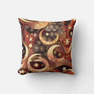 Throw Pillow – Luxury Terracotta Celestial Moon