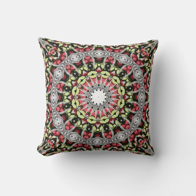 Throw Pillow Mandala round pattern kaleidoscope (Front)
