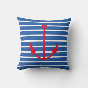 Throw Pillow-Maritime Anchor Cushion