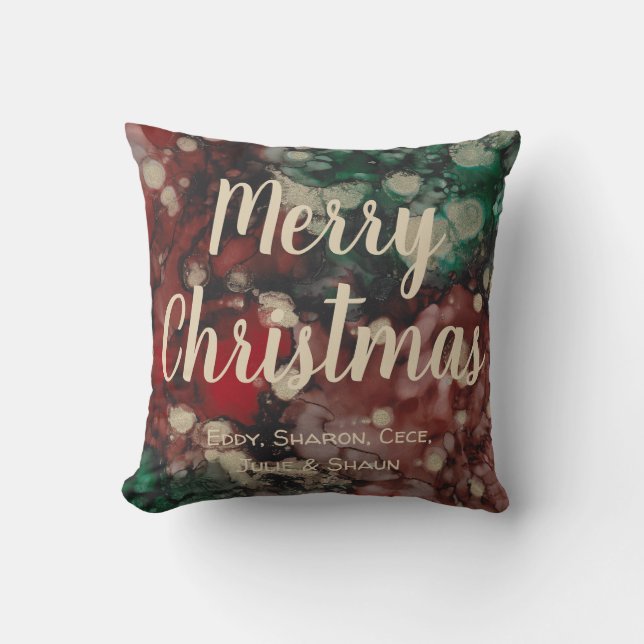 Throw Pillow Merry Christmas Colour Bursts (Front)