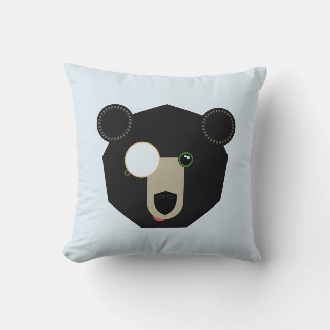 Throw Pillow - Monocle Bear - Geometric (Front)
