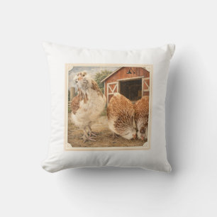 Throw Pillow- Multiple Size,  Chickens by the Barn Cushion