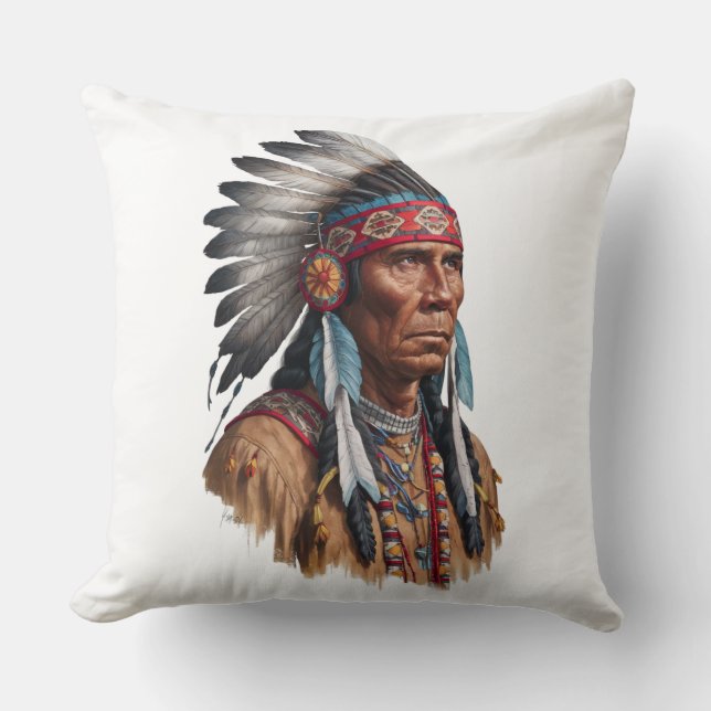 Throw Pillow - Native Americans (Front)