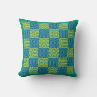 Throw Pillow or Cushion Emerald, Green and Blue
