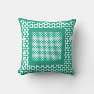 Throw Pillow or Cushion Emerald Green Geometric