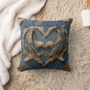 Throw Pillow Paper Cut Eagle Two Souls One Heart