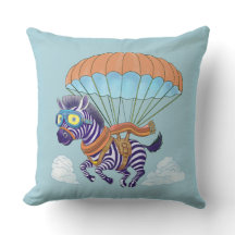 Throw Pillow Parachute Zebra