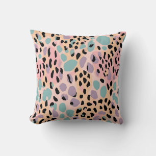 Throw Pillow Pastel Leopard Print