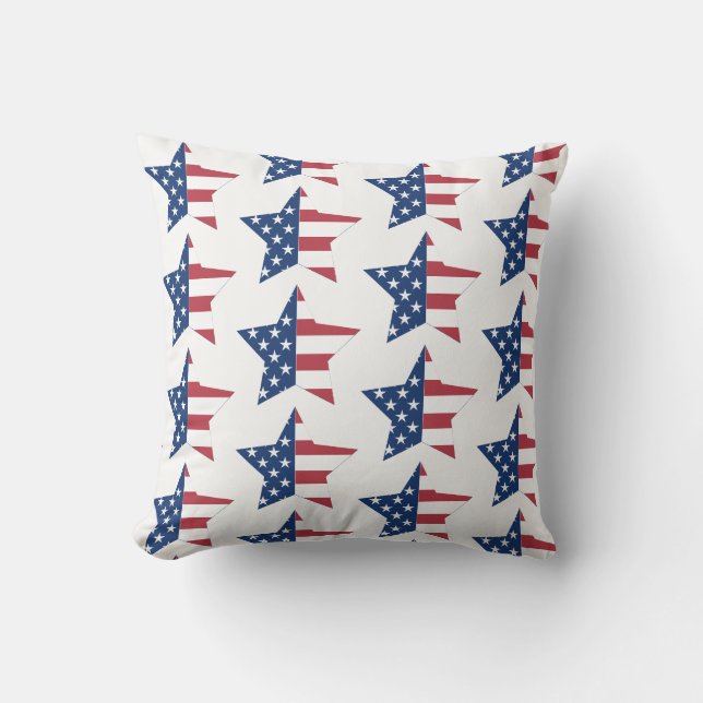 Throw Pillow-Patriotic Stars Cushion (Front)
