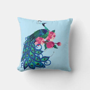 Throw Pillow-Peacock Cushion