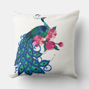 Throw Pillow-Peacock Cushion
