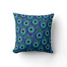 Throw Pillow peacock feather print
