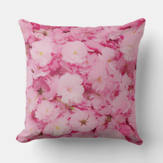Throw Pillow Pink Cherry Blossom Floral Botanical