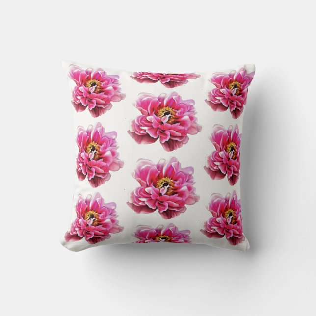 Throw Pillow Pink Peonies (Front)