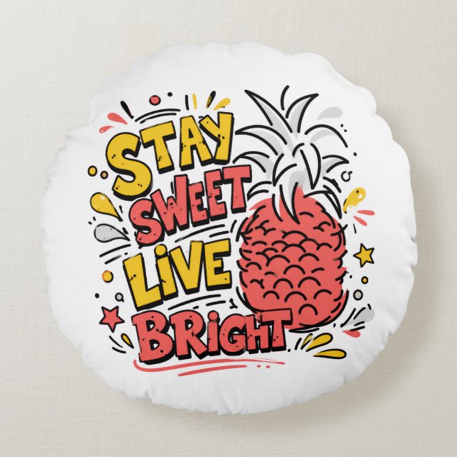 Throw Pillow | Playful Tropical Cartoon Decor (Front)