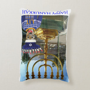 throw pillow rectangle. Happy Hanukkah. lion