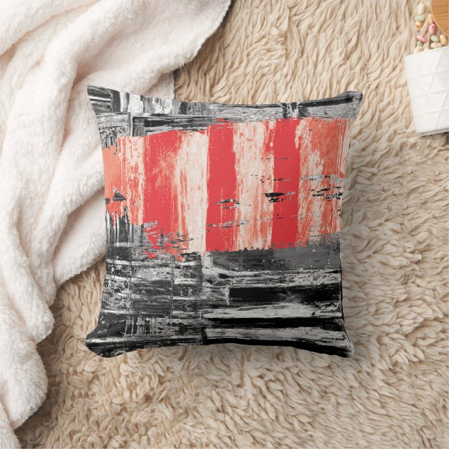 Throw Pillow – Red Pulse Abstract Design (Blanket)