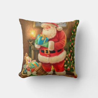 Throw Pillow Santa Clause in the house
