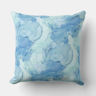 Throw Pillow/ sky blue ink Cushion