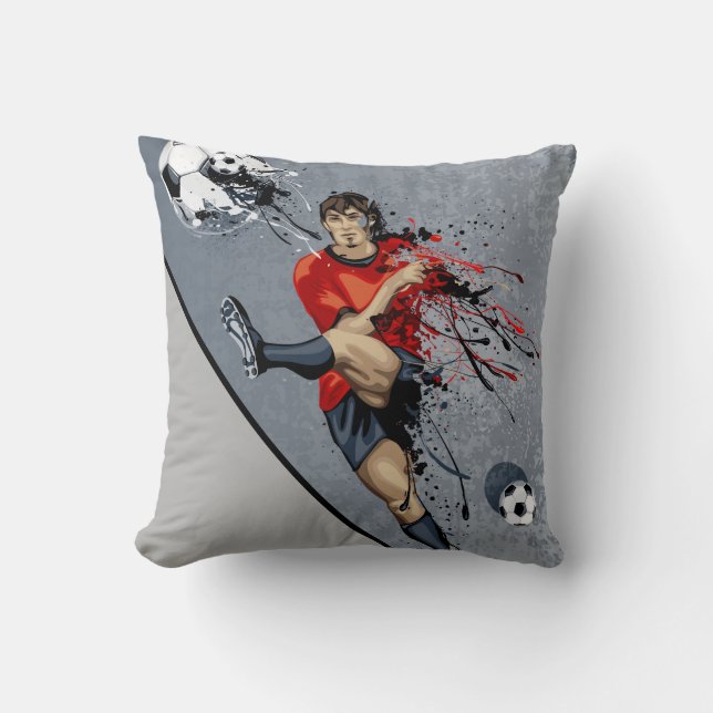 Throw Pillow-Soccer Player Cushion (Front)