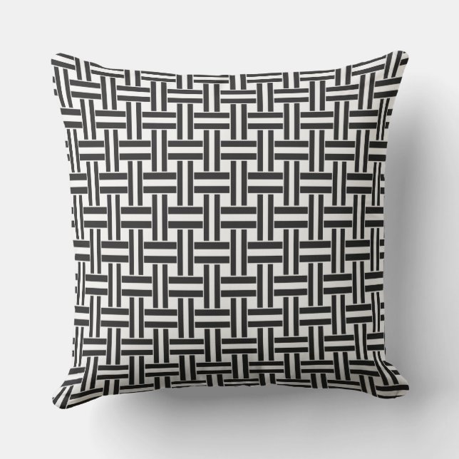Throw Pillow Stripe Black & White (Back)