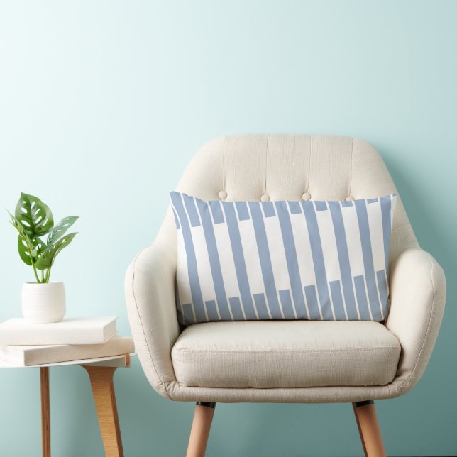 Throw Pillow Stripe Blue White (Chair)