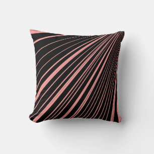 Throw Pillow Stripe Red Black