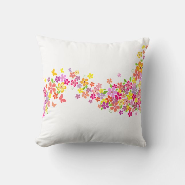 Throw Pillow-Summer Floral Cushion (Front)