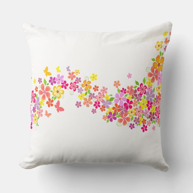 Throw Pillow-Summer Floral Cushion (Front)