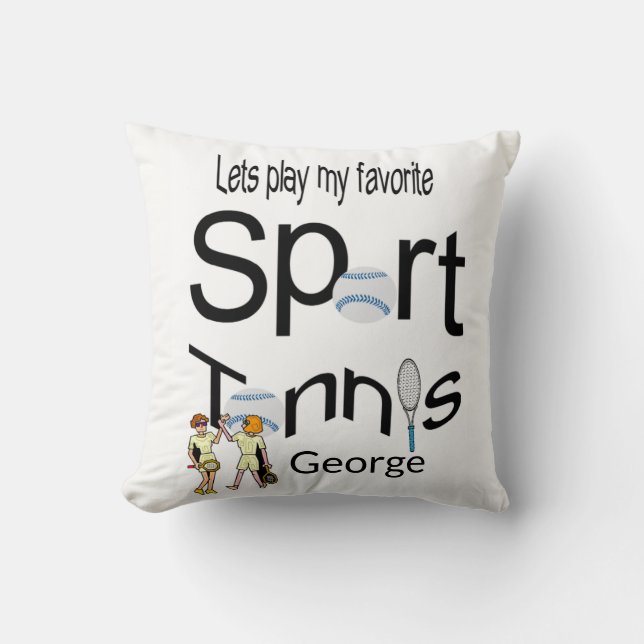 Throw Pillow Tennis Sports (Front)
