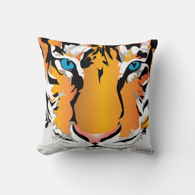 THROW PILLOW-TIGER-ORANGE CUSHION (Front)