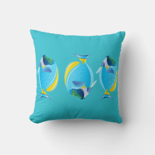 Throw Pillow-Tropical Fish Cushion