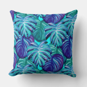 Throw Pillow-Tropical Leaves Cushion