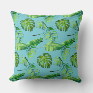 Throw Pillow-Tropical Leaves Cushion