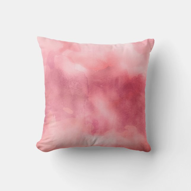 Throw Pillow - Watercolor Pinks (Front)