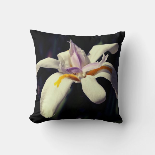 Throw Pillow White and Purple Lily  (Front)