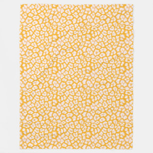 Throw Pillow White yellow abstract leopard print Fleece Blanket