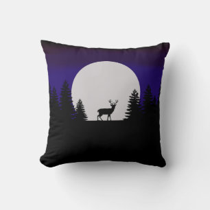 Throw Pillow Winter Moon with Deer