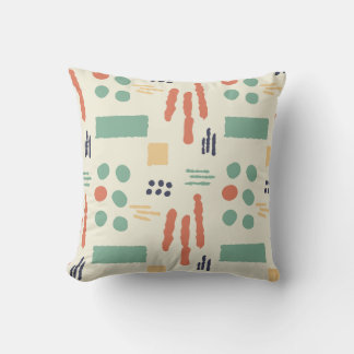Throw pillow with a trendy organic shapes pattern