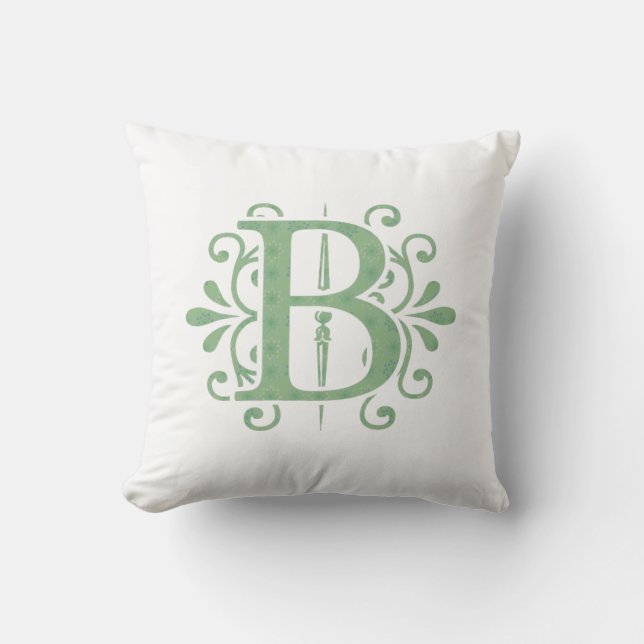 Throw Pillow with Alphabet letters - letter B (Front)