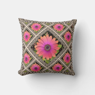 Throw Pillow with Brilliant African Daisy