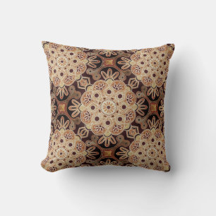 Throw Pillow with brown medallions