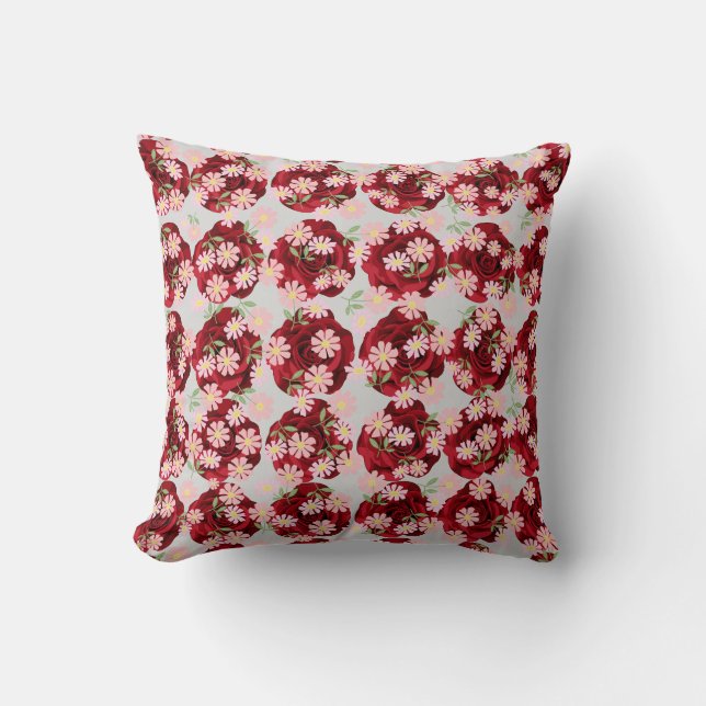 Throw Pillow with Flourish Pattern Design (Front)