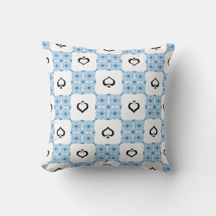 Throw Pillow with FreeHand Design B/W Spades
