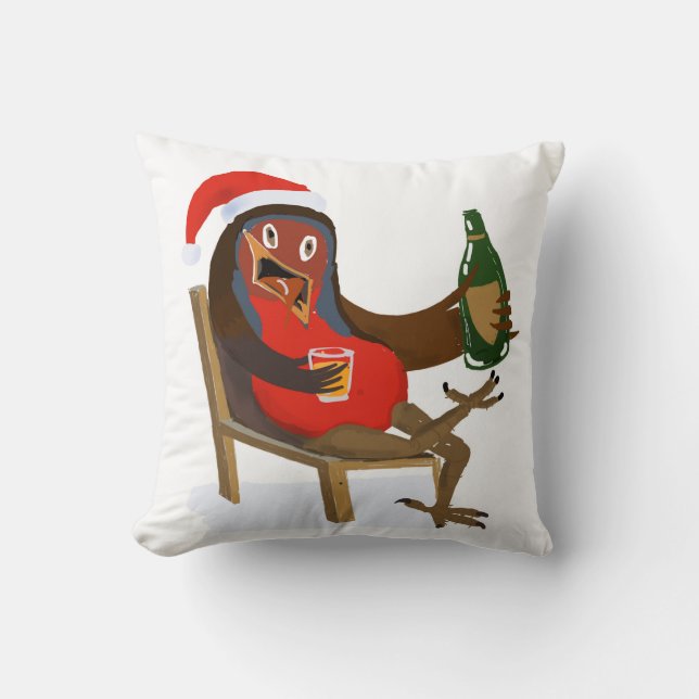 Throw pillow with Laid Back Robin design (Front)