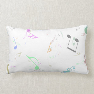 Throw Pillow with Musical Notes & symbols