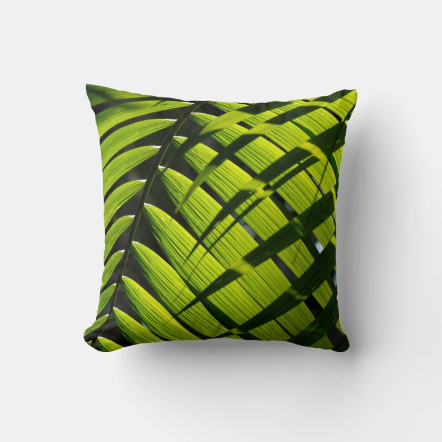 Throw pillow with palm leaf design (Front)