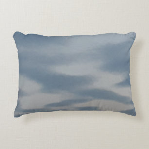 Throw pillow with sky blue design